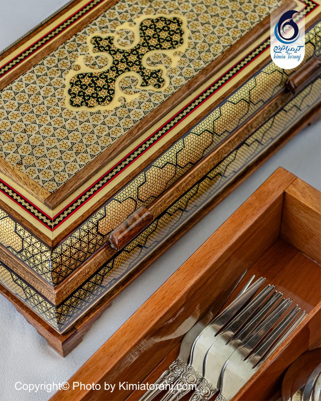 جا قاشقی چنگالی تمام خاتم