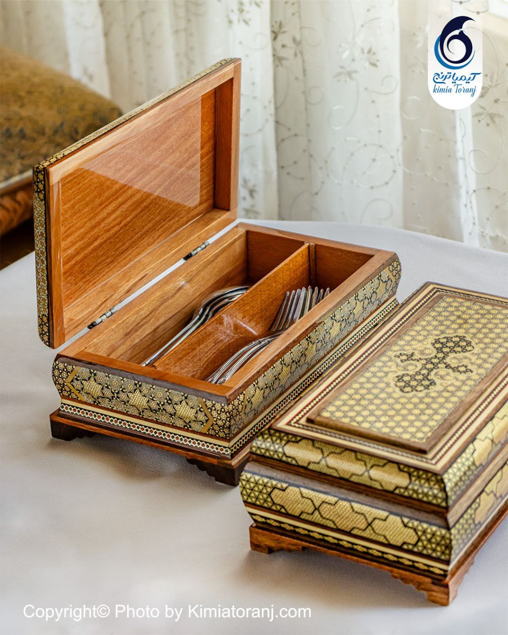 جا قاشقی چنگالی تمام خاتم