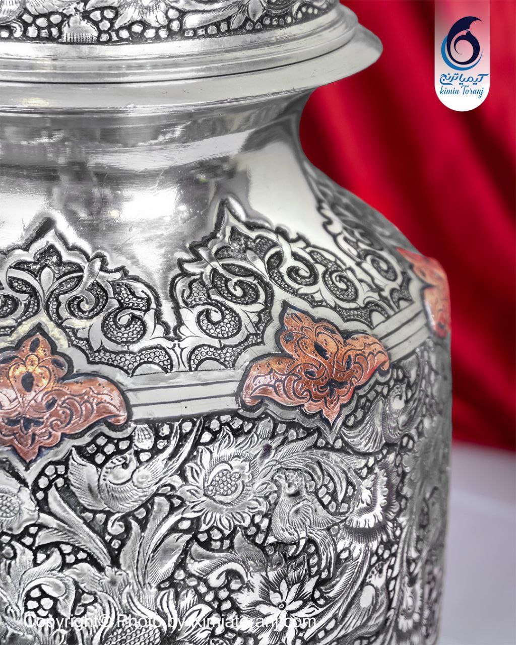 گز خوری قلم زنی تک پایه گل و مرغ و اسلیمی