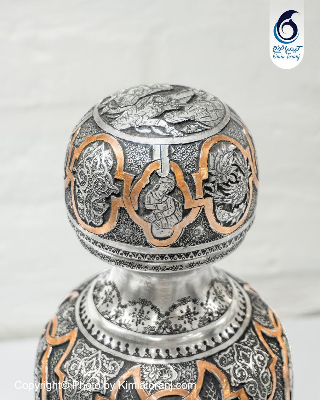 چایدان قلم زنی اسلیمی و گل و مرغ