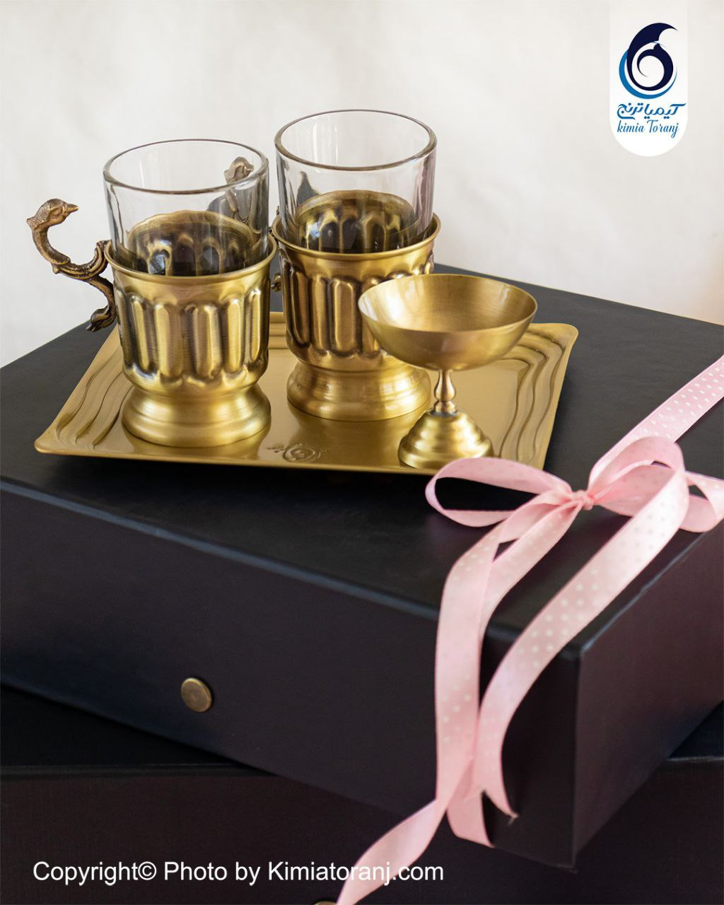 پک هدیه همدم چایخوری برنجی