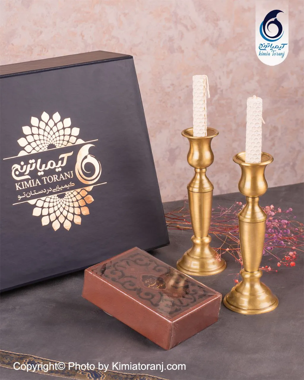 پک هدیه شیدایی شمعدان برنجی