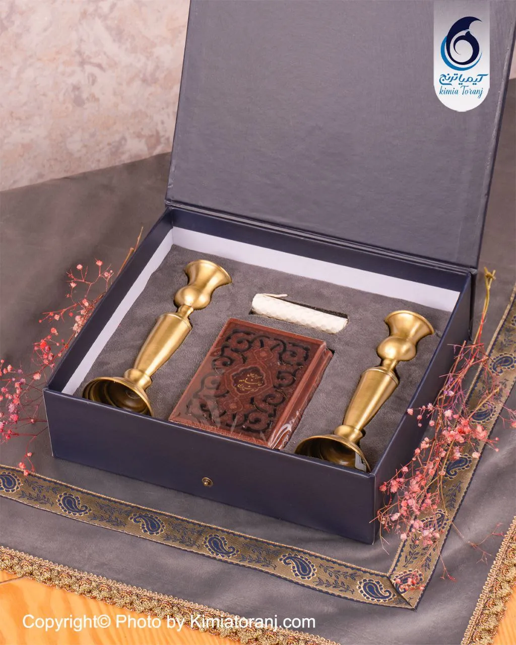 پک هدیه شیدایی شمعدان برنجی