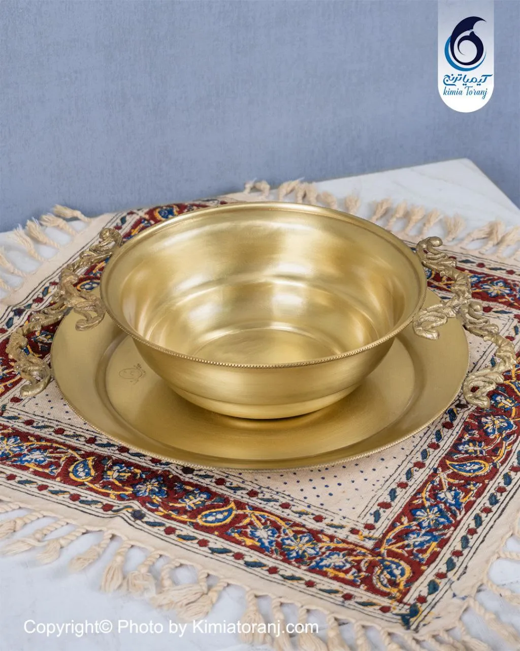 ست آجیل خوری ساده بدون پایه دسته دار برنجی