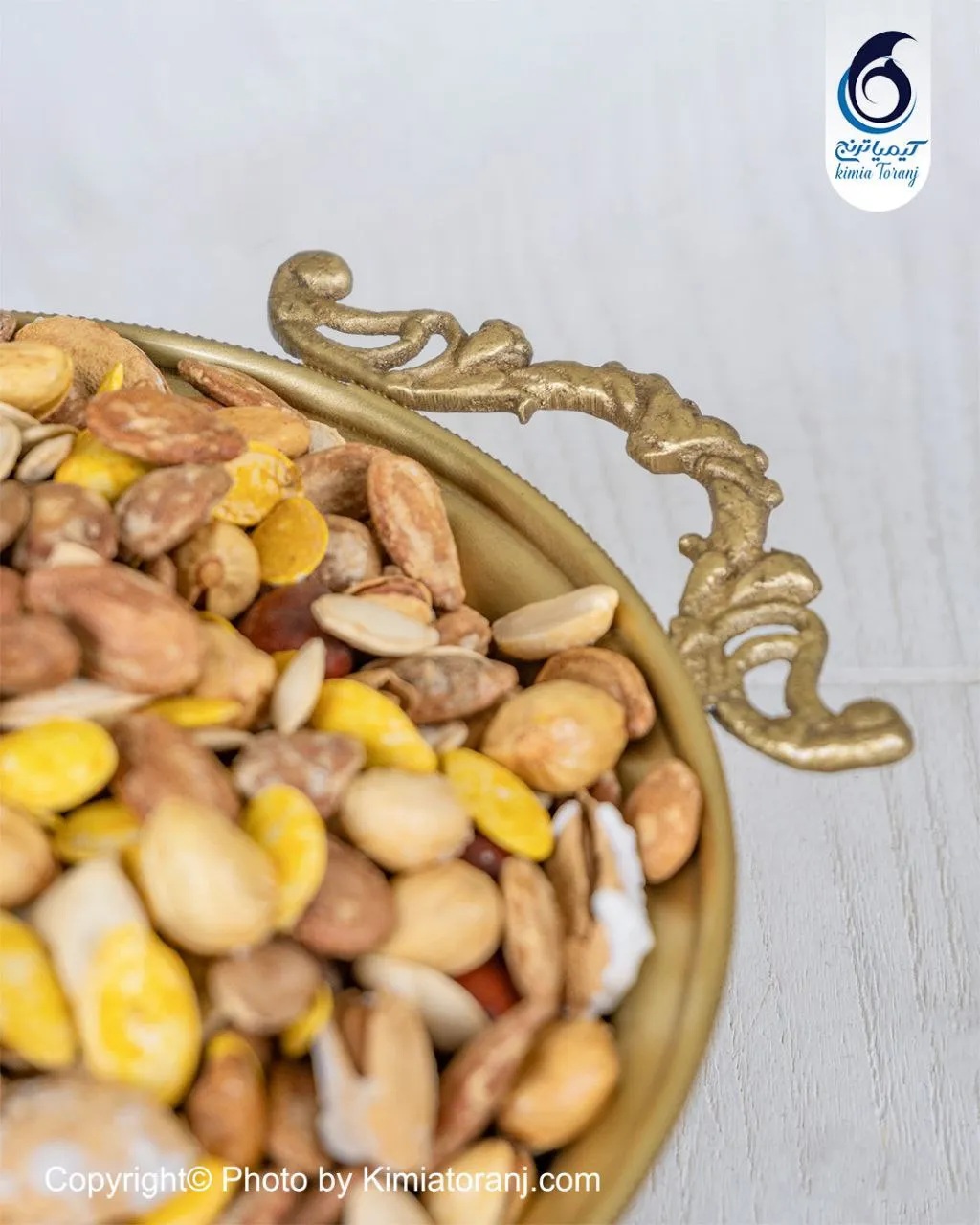 آجیل خوری ساده بدون پایه دسته دار برنجی