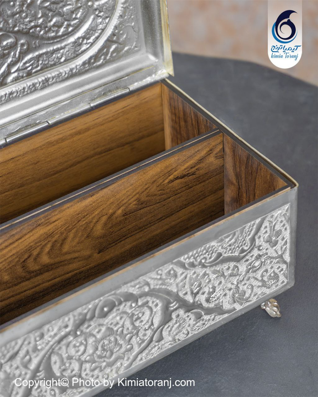 جا قاشق چنگالی شبه نقره قلم گل و مرغ