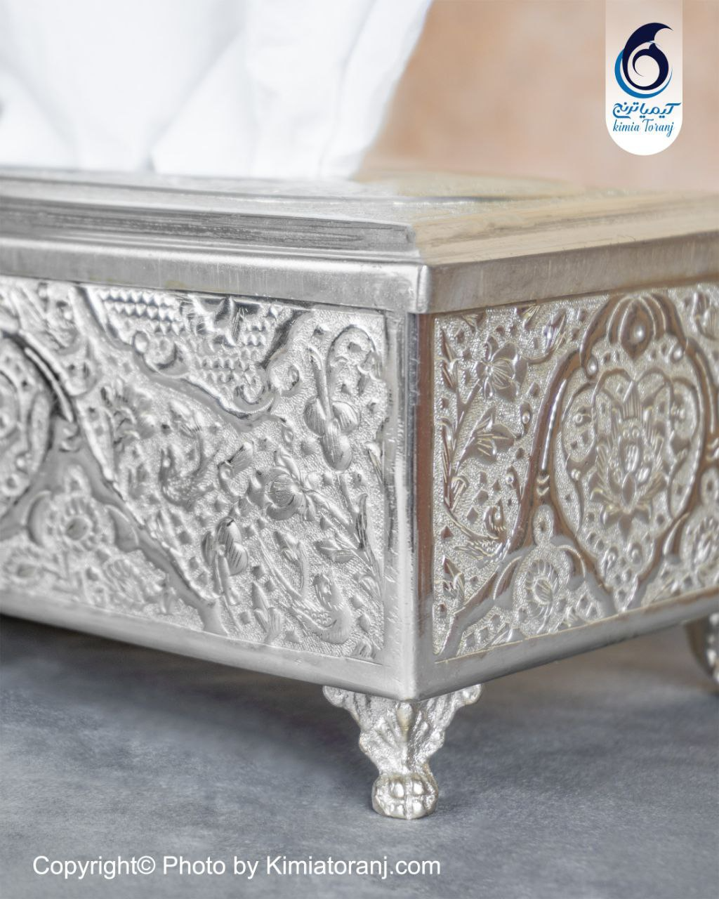 جا قاشق چنگالی شبه نقره قلم گل و مرغ