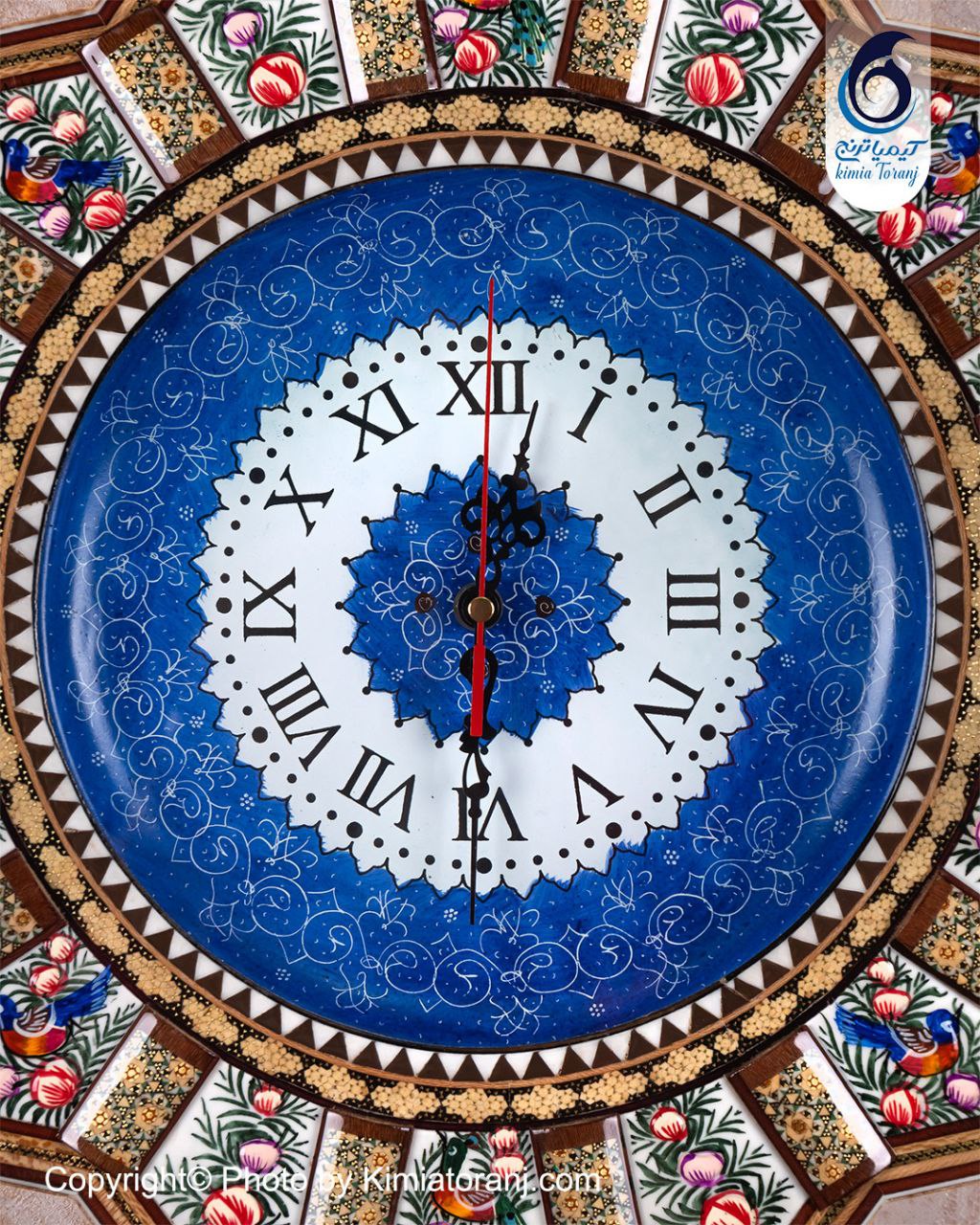 ساعت خاتم کاری و مینیاتور خورشیدی با صفحه مینا