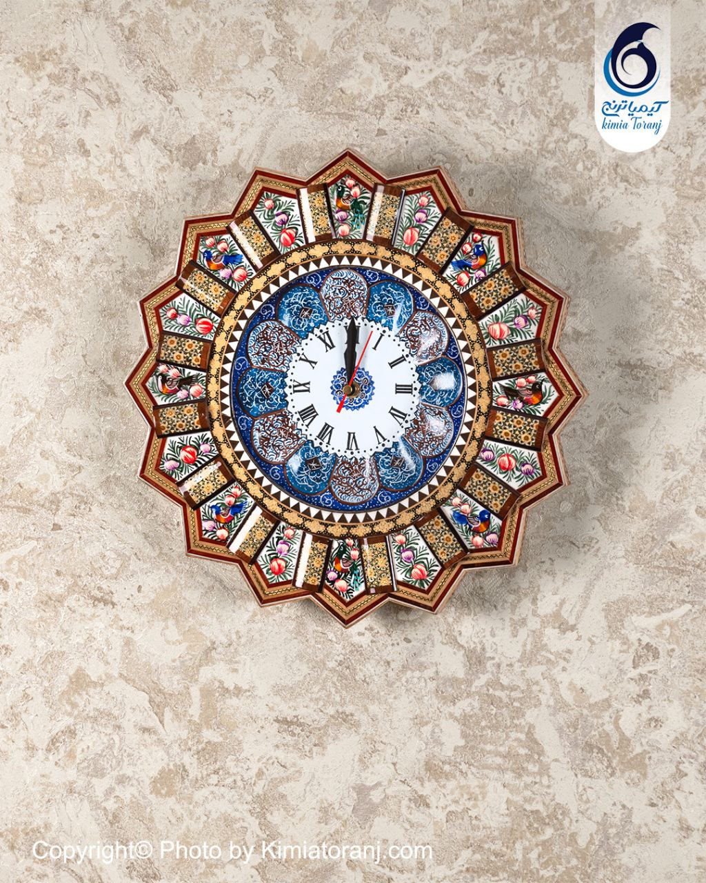 ساعت خاتم کاری و مینیاتور خورشیدی با صفحه مینا