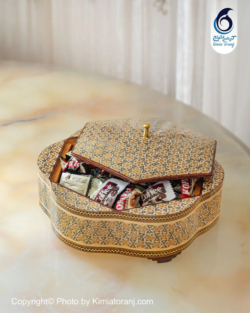 شکلات خوری تمام خاتم شش گوش