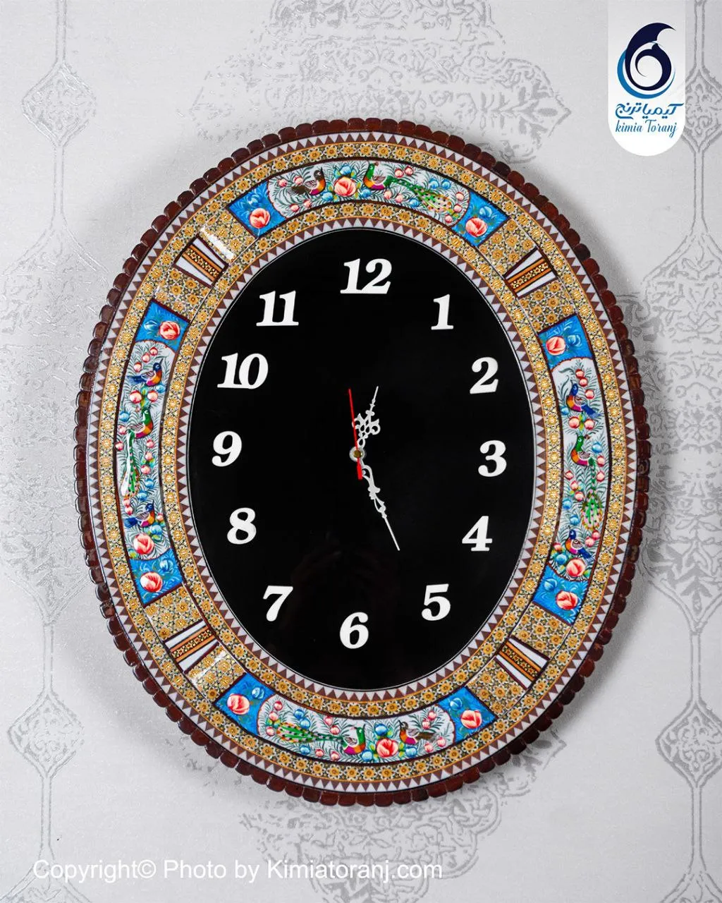 ساعت خاتم کاری و مینیاتور بیضی با صفحه ساده