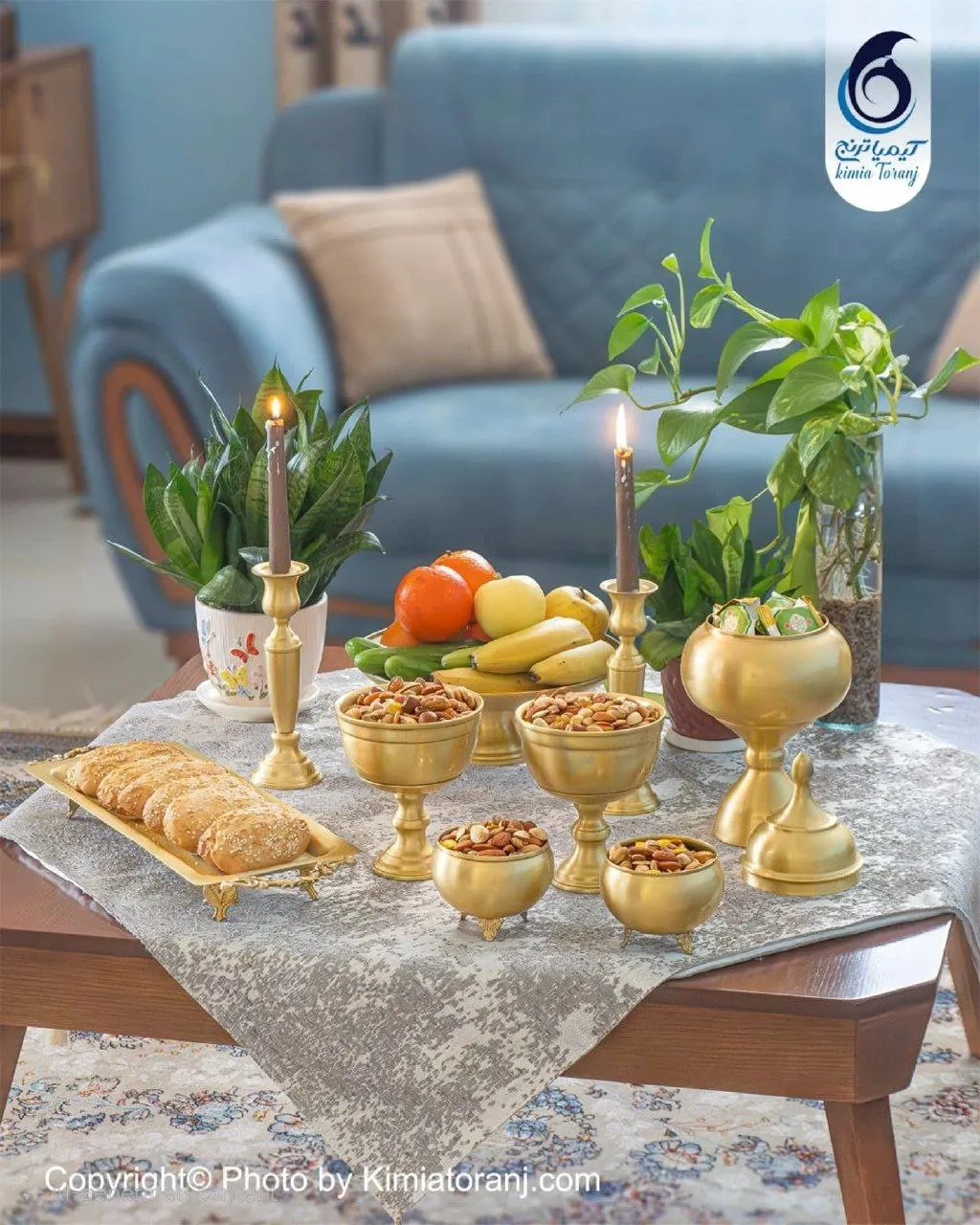 سرویس پذیرایی ساده برنجی ضخیم