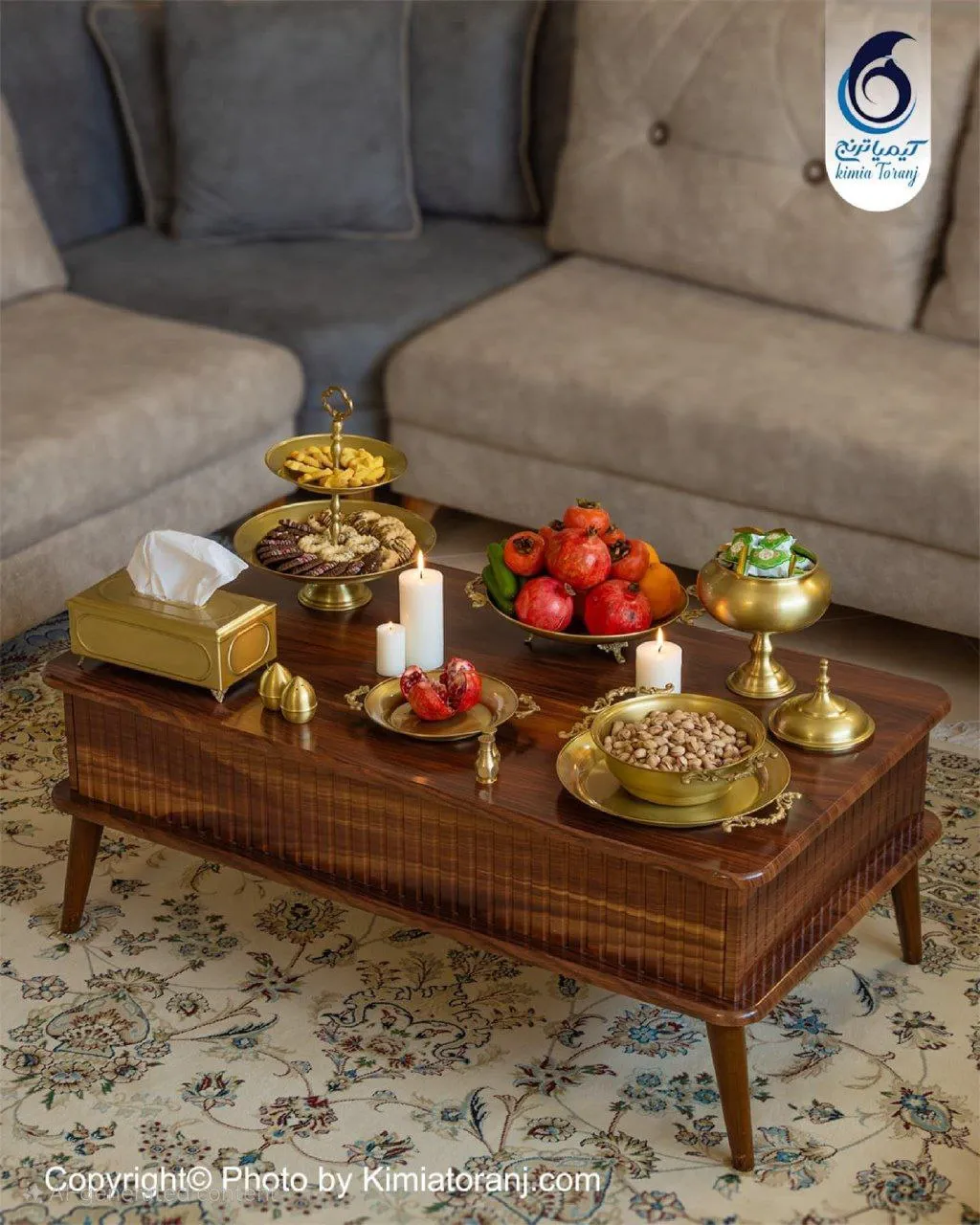 سرویس پذیرایی ساده برنجی ضخیم