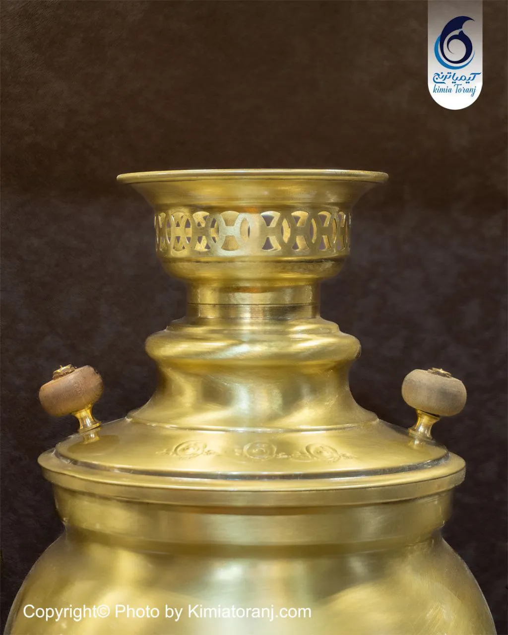 سماور زغالی 4 لیتری توپی ساده برنجی ضخیم