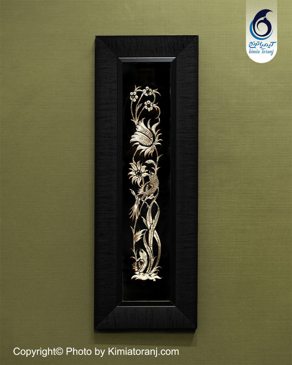 تابلو پی وی سی با پلاک قلمزنی گل ومرغ