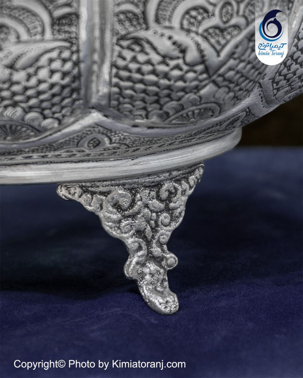 آجیل خوری شبه نقره سه پایه قلم اسلیمی