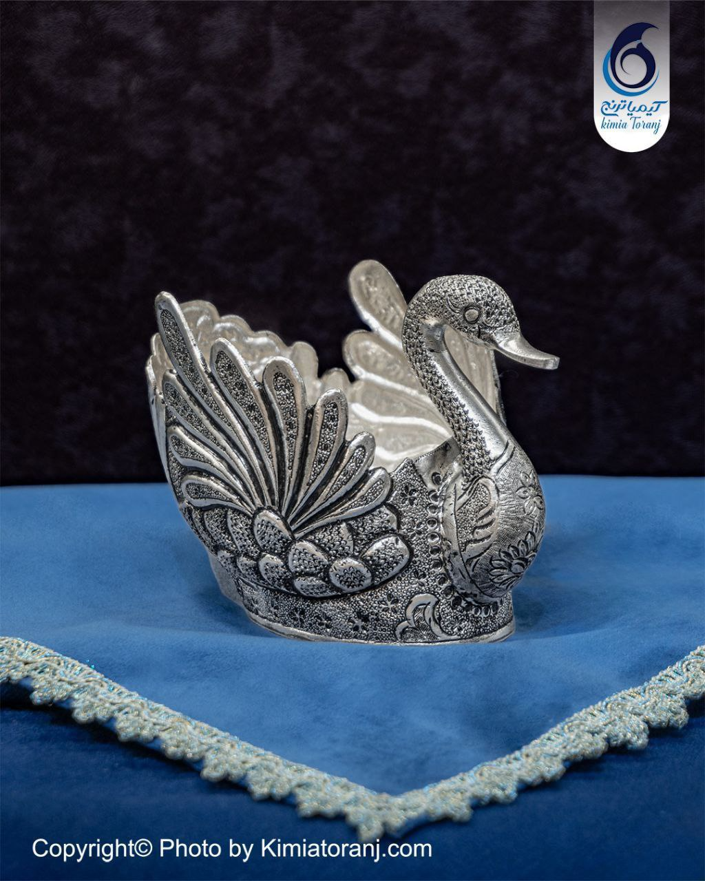 قو سایز 3 شبه نقره قلم گل و مرغ