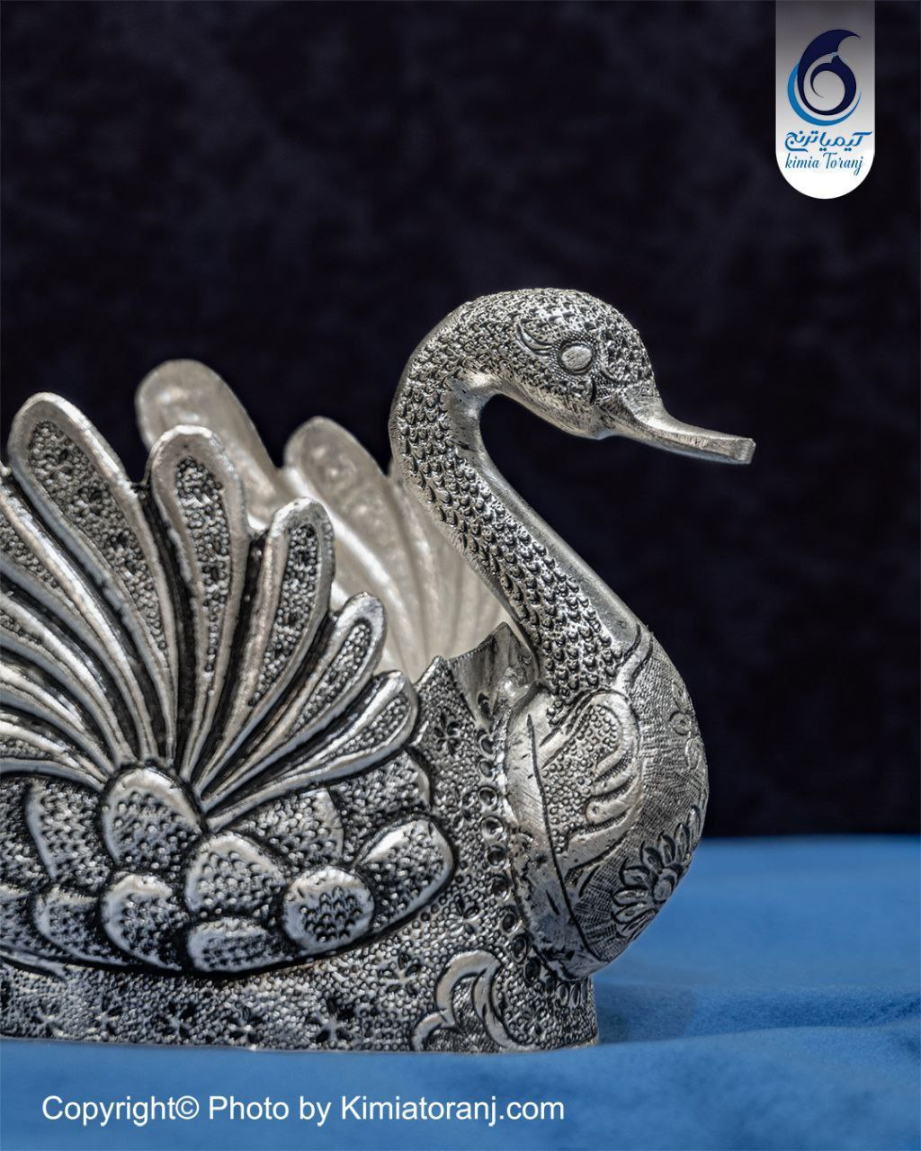 قو سایز 3 شبه نقره قلم گل و مرغ