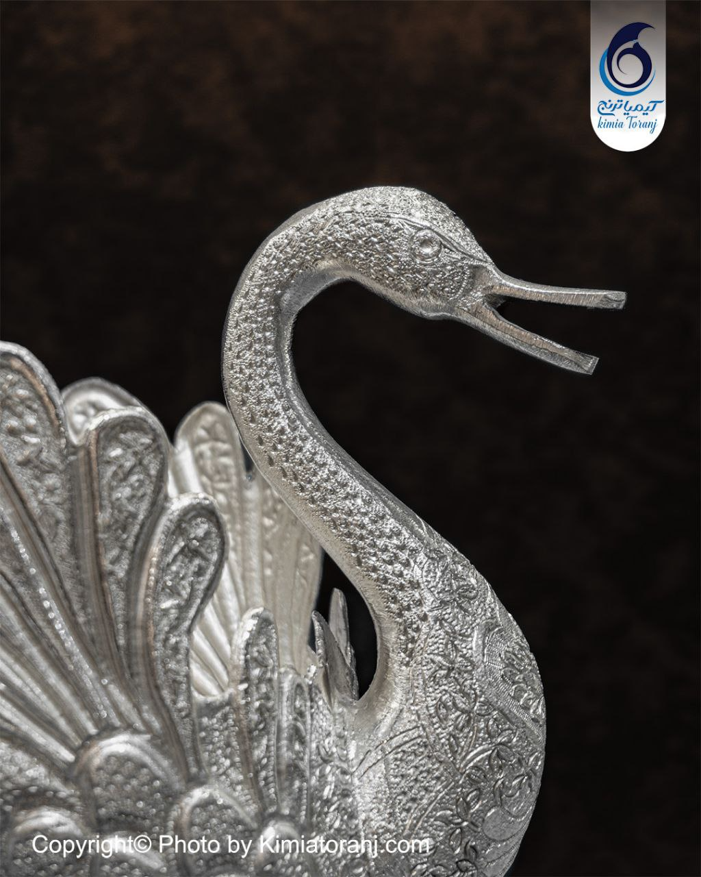 قو سایز 4 شبه نقره قلم گل و مرغ