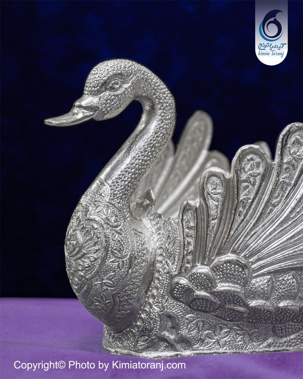 قو سایز 2 شبه نقره قلم گل و مرغ