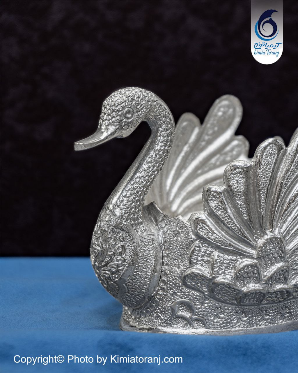 قو سایز 3 شبه نقره قلم گل و مرغ