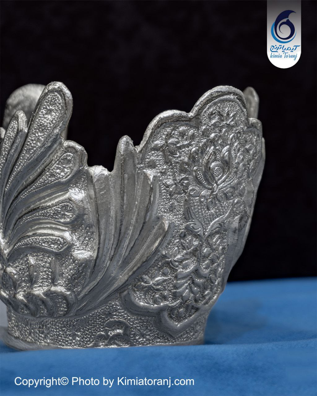 قو سایز 3 شبه نقره قلم گل و مرغ