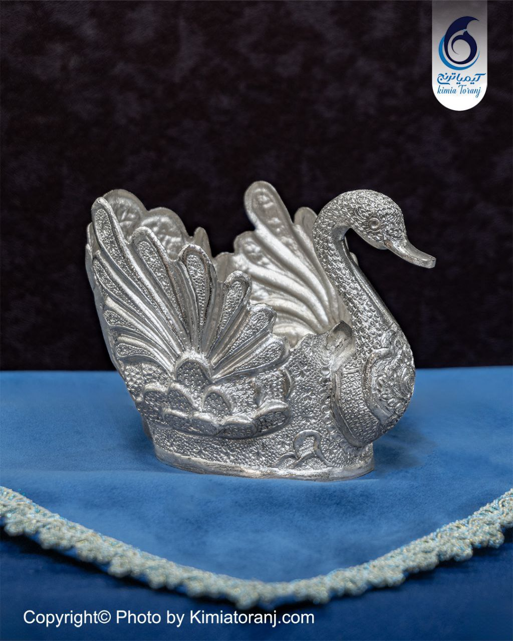 قو سایز 3 شبه نقره قلم گل و مرغ