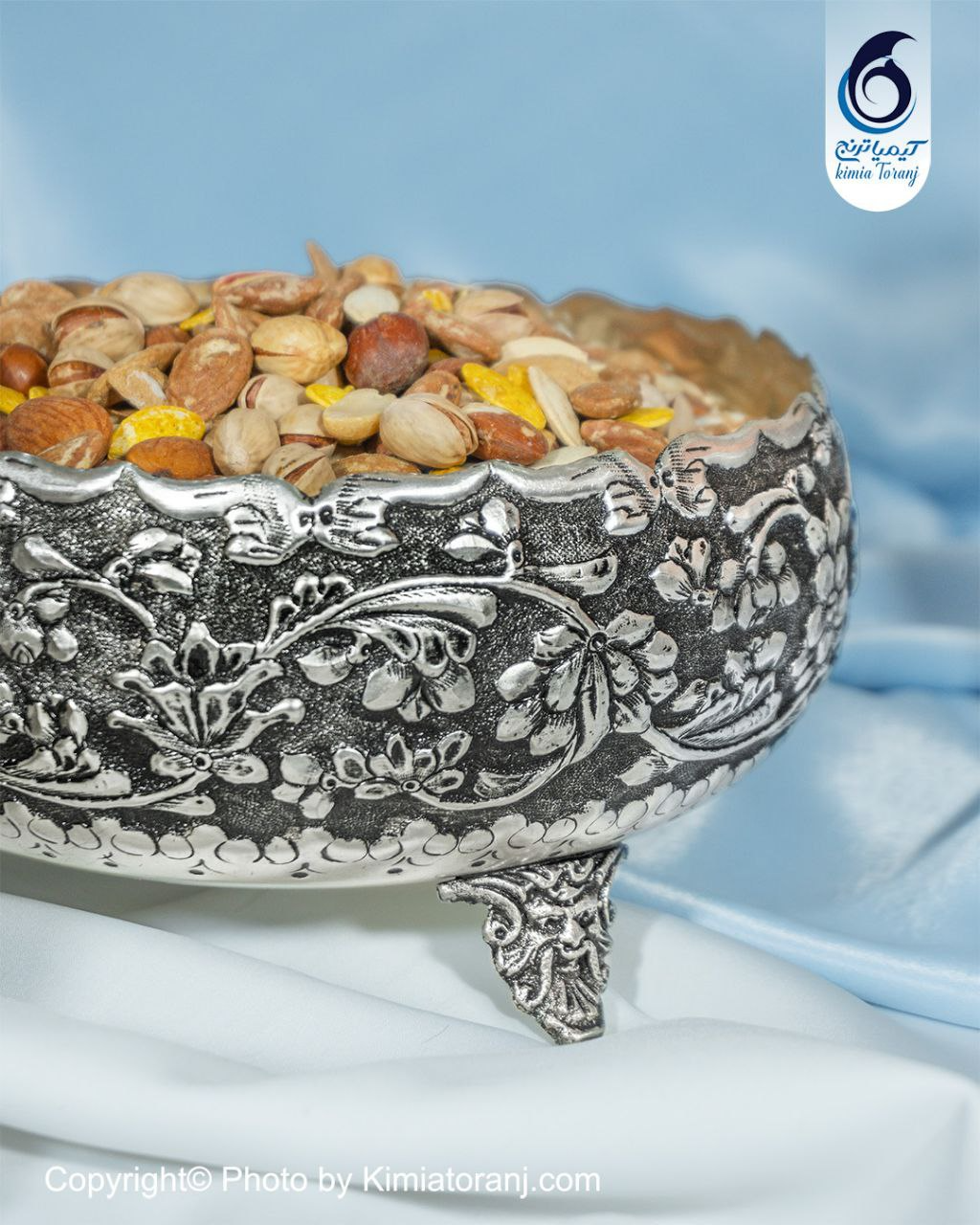 ست پذیرایی شبه نقره قلم گل برجسته