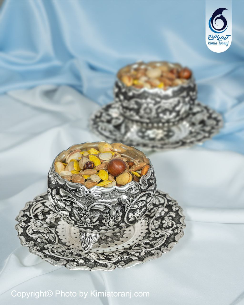 ست پذیرایی شبه نقره قلم گل برجسته