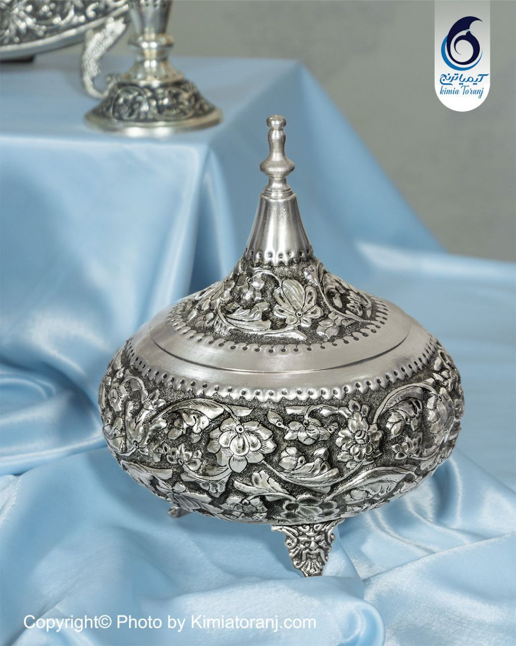 ست پذیرایی شبه نقره قلم گل برجسته