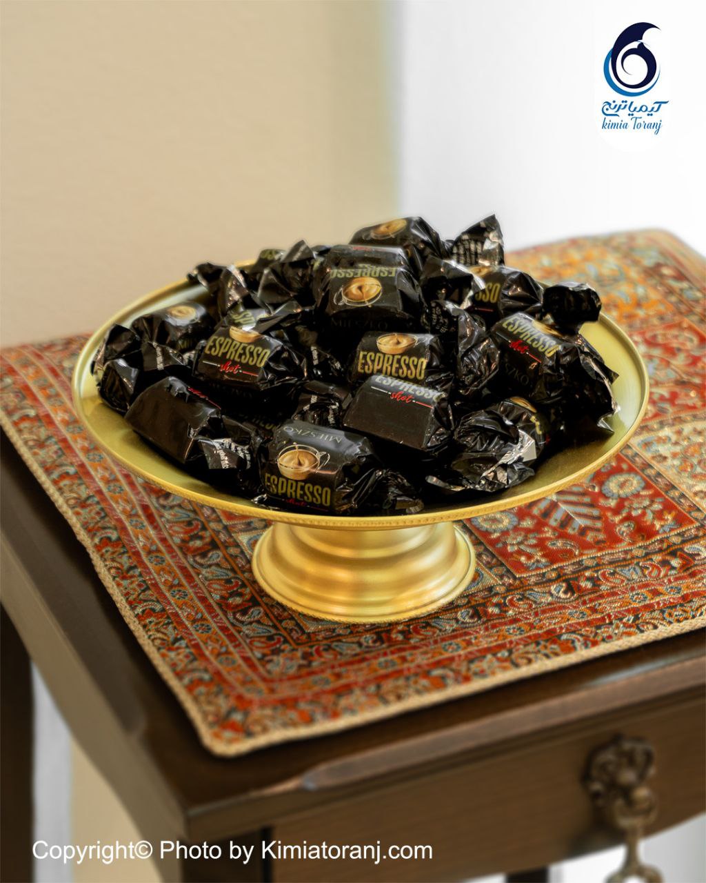 شیرینی خوری  تک پایه برنجی