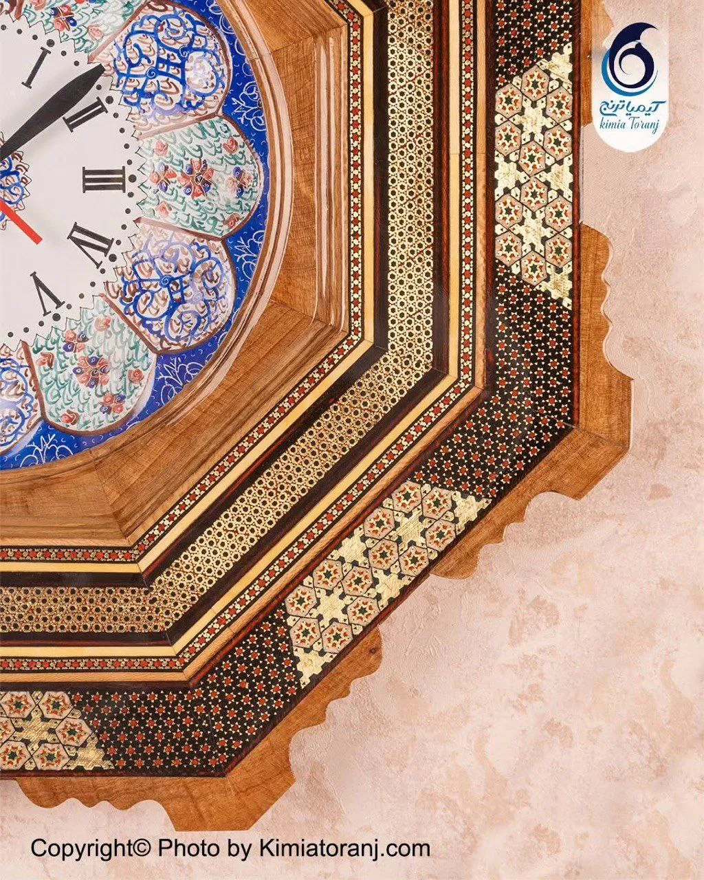 ساعت خاتم کاری هشت ضلعی با صفحه مینا