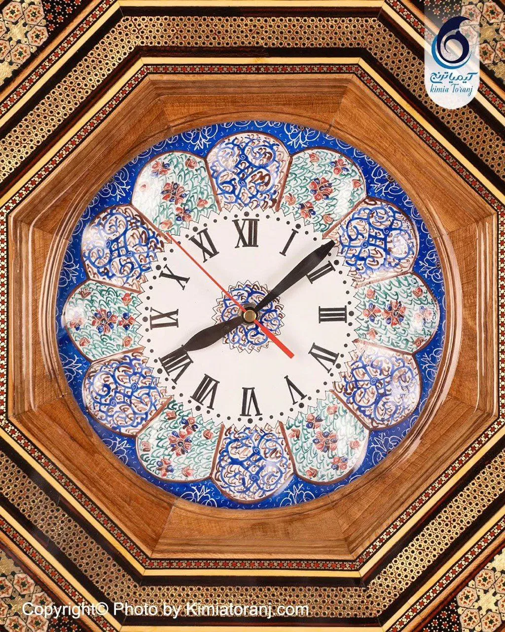 ساعت خاتم کاری هشت ضلعی با صفحه مینا