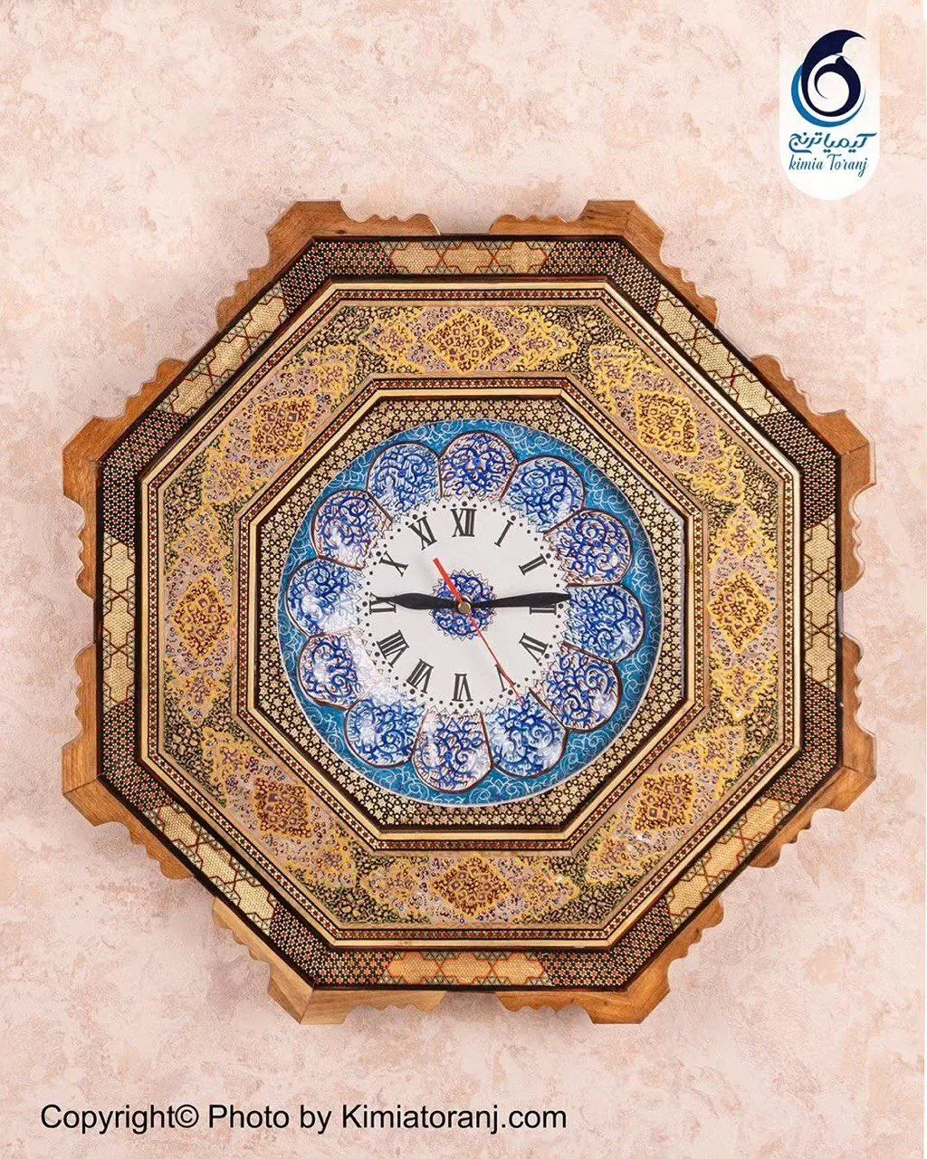 ساعت خاتم کاری هشت ضلعی با صفحه مینا