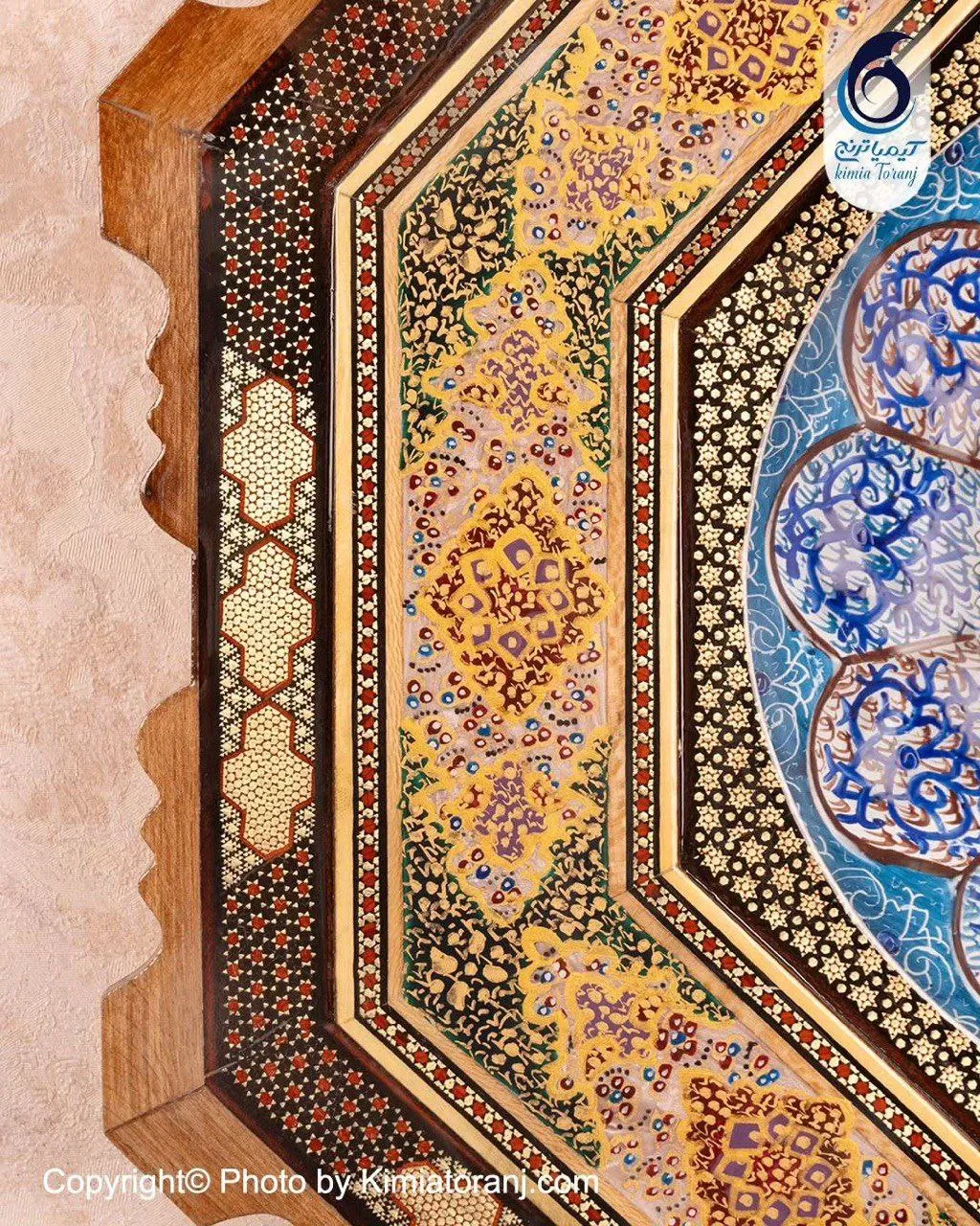 ساعت خاتم کاری هشت ضلعی با صفحه مینا