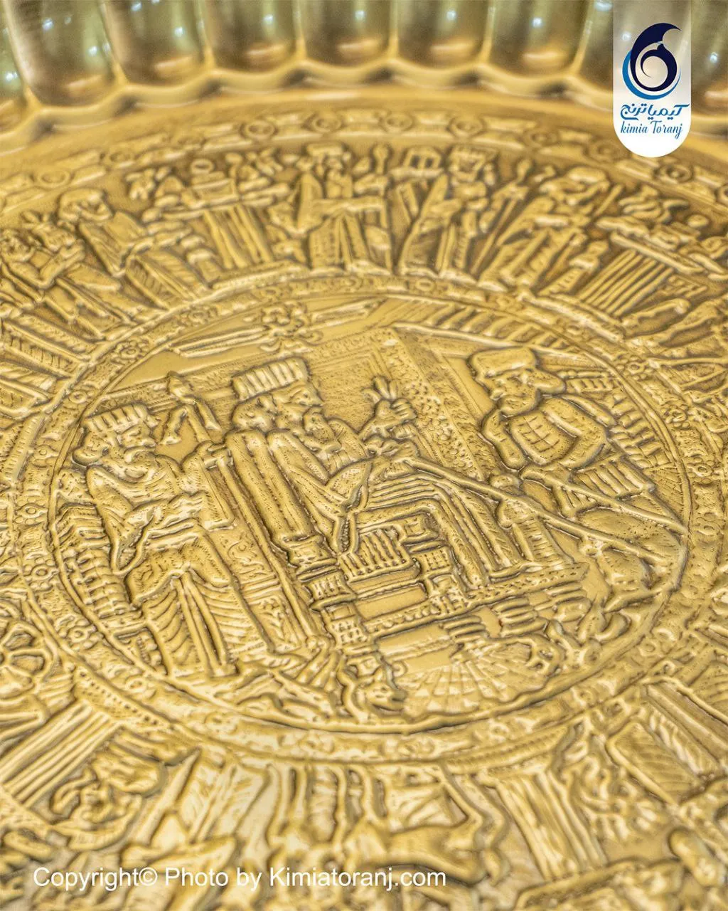 سرویس سماور ذغالی 1 لیتری توپی قلمزنی برنجی ضخیم