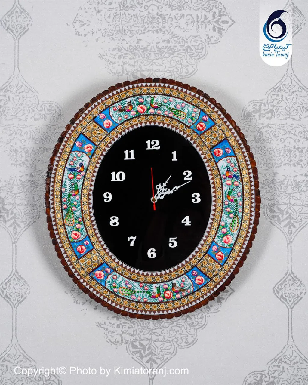 ساعت خاتم کاری و مینیاتور بیضی با صفحه ساده