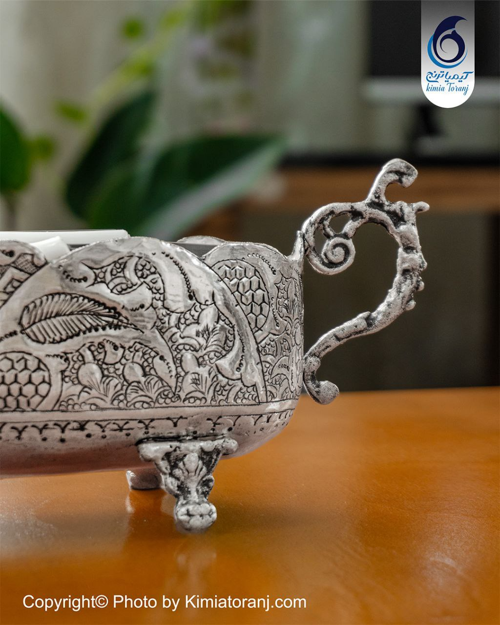 جا قاشق چنگالی شبه نقره قلم اسلیمی