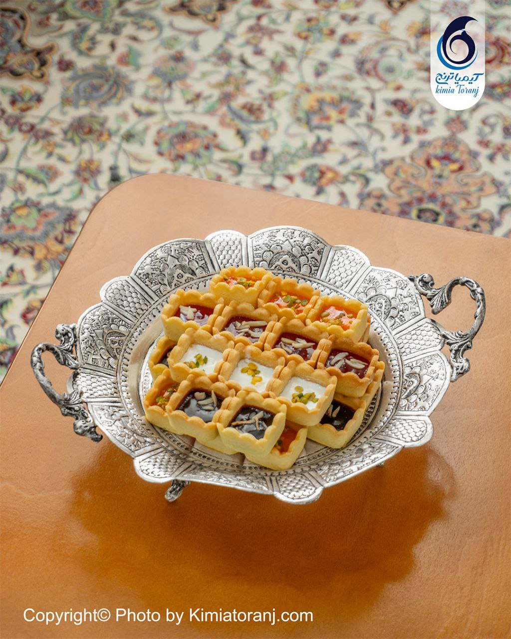 شیرینی خوری دالبری شبه نقره قلم اسلیمی