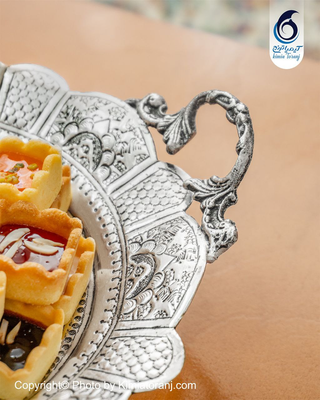 شیرینی خوری دالبری شبه نقره قلم اسلیمی