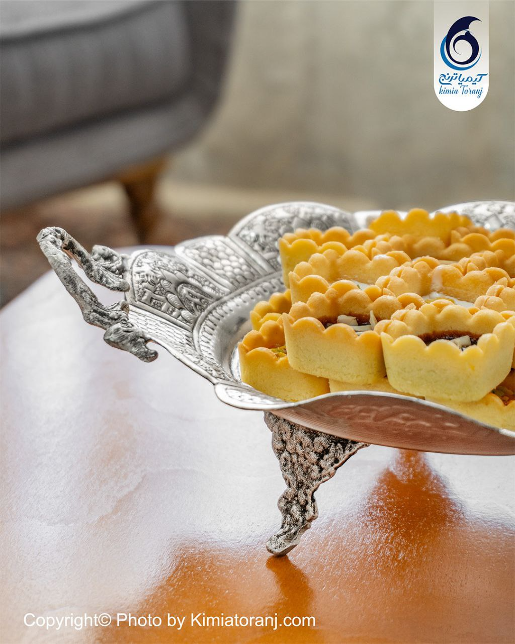 شیرینی خوری دالبری شبه نقره قلم اسلیمی