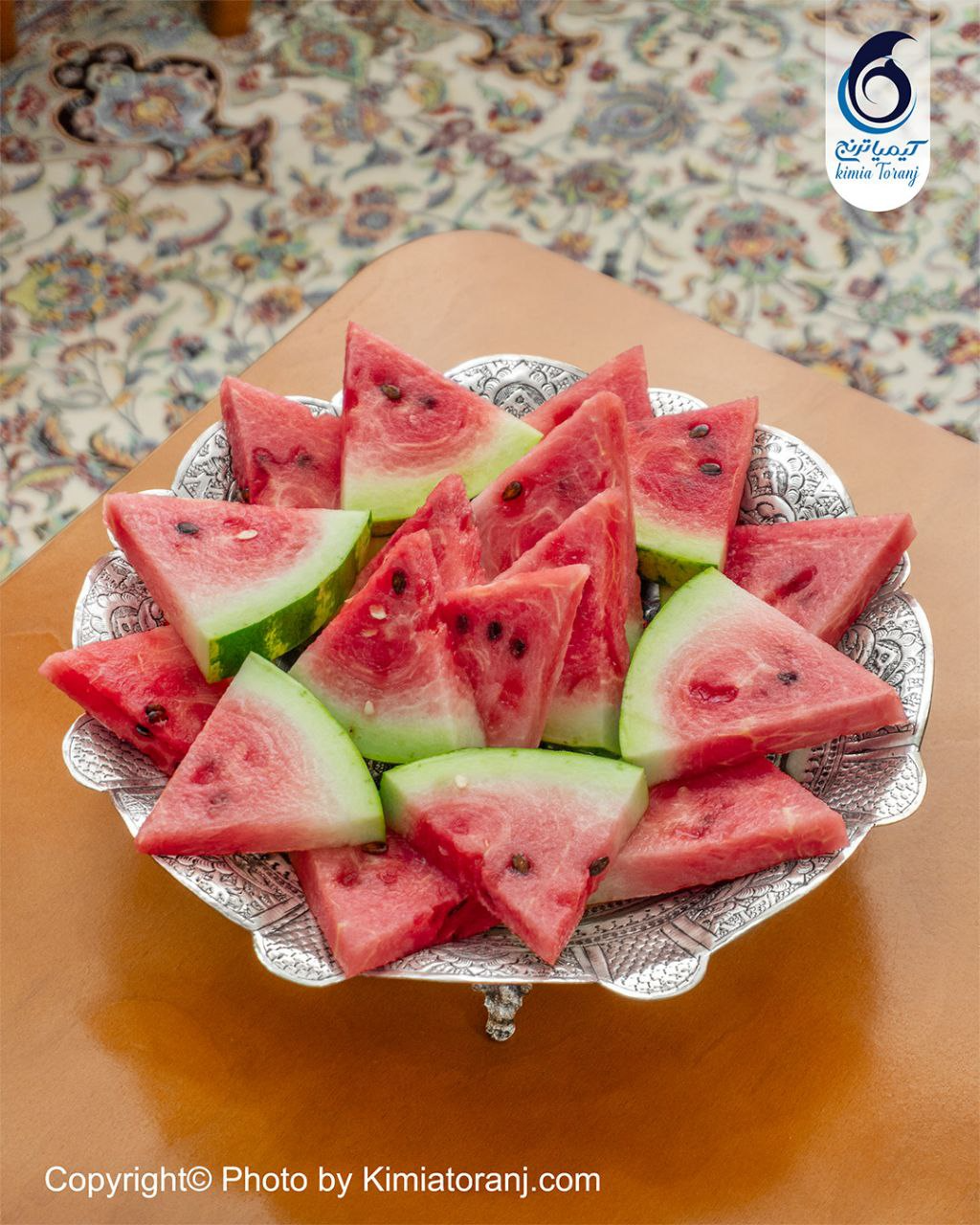 میوه خوری دالبری شبه نقره قلم اسلیمی