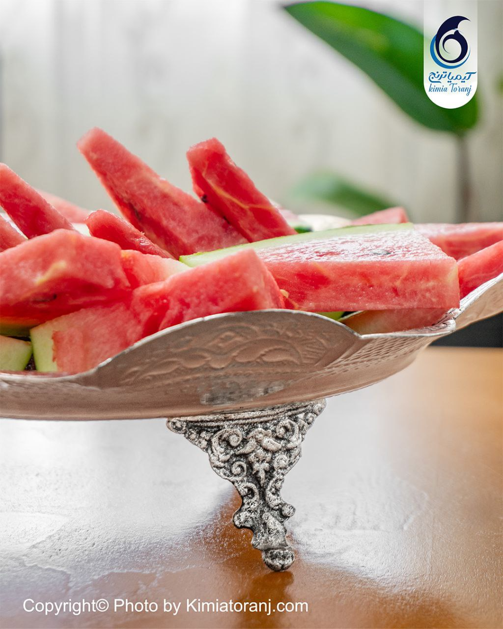 میوه خوری دالبری شبه نقره قلم اسلیمی