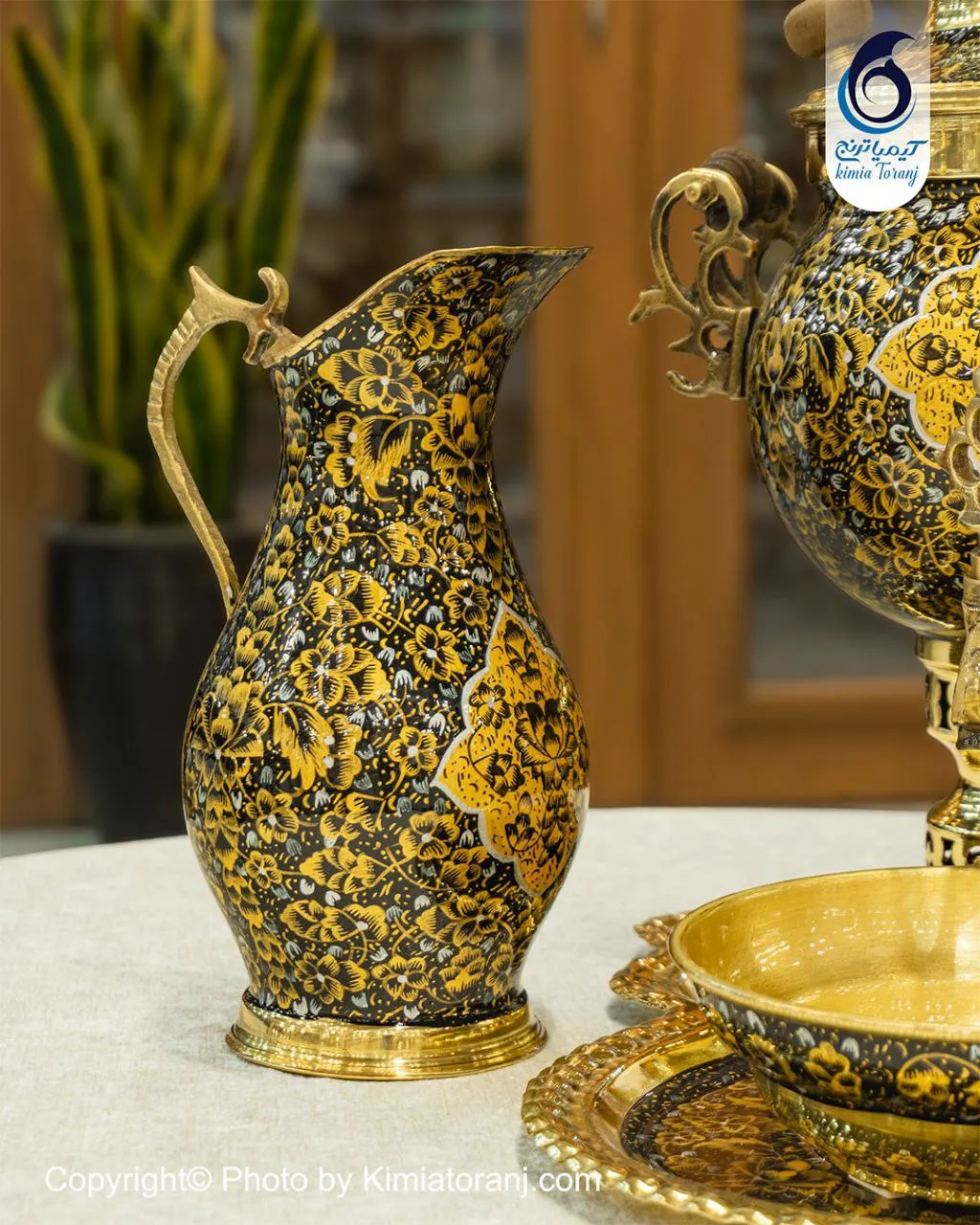 سرویس سماور زرینه 3 لیتر توپی برنجی