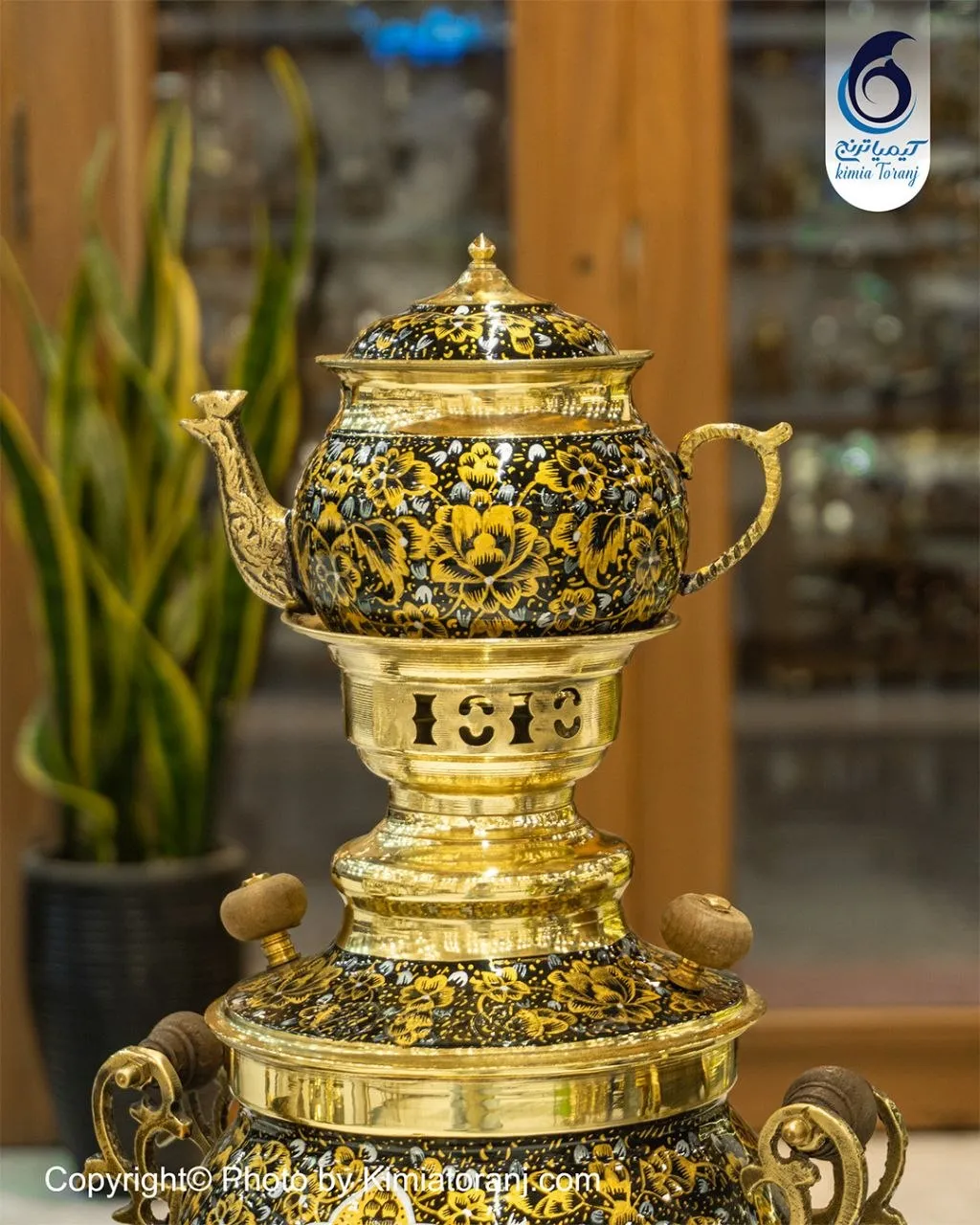 سرویس سماور زرینه 3 لیتر توپی برنجی