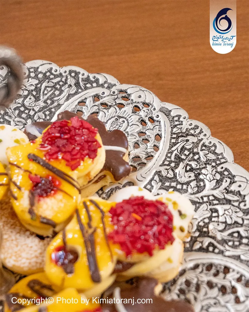 شیرینی خوری شبه نقره قلم گل و مرغ