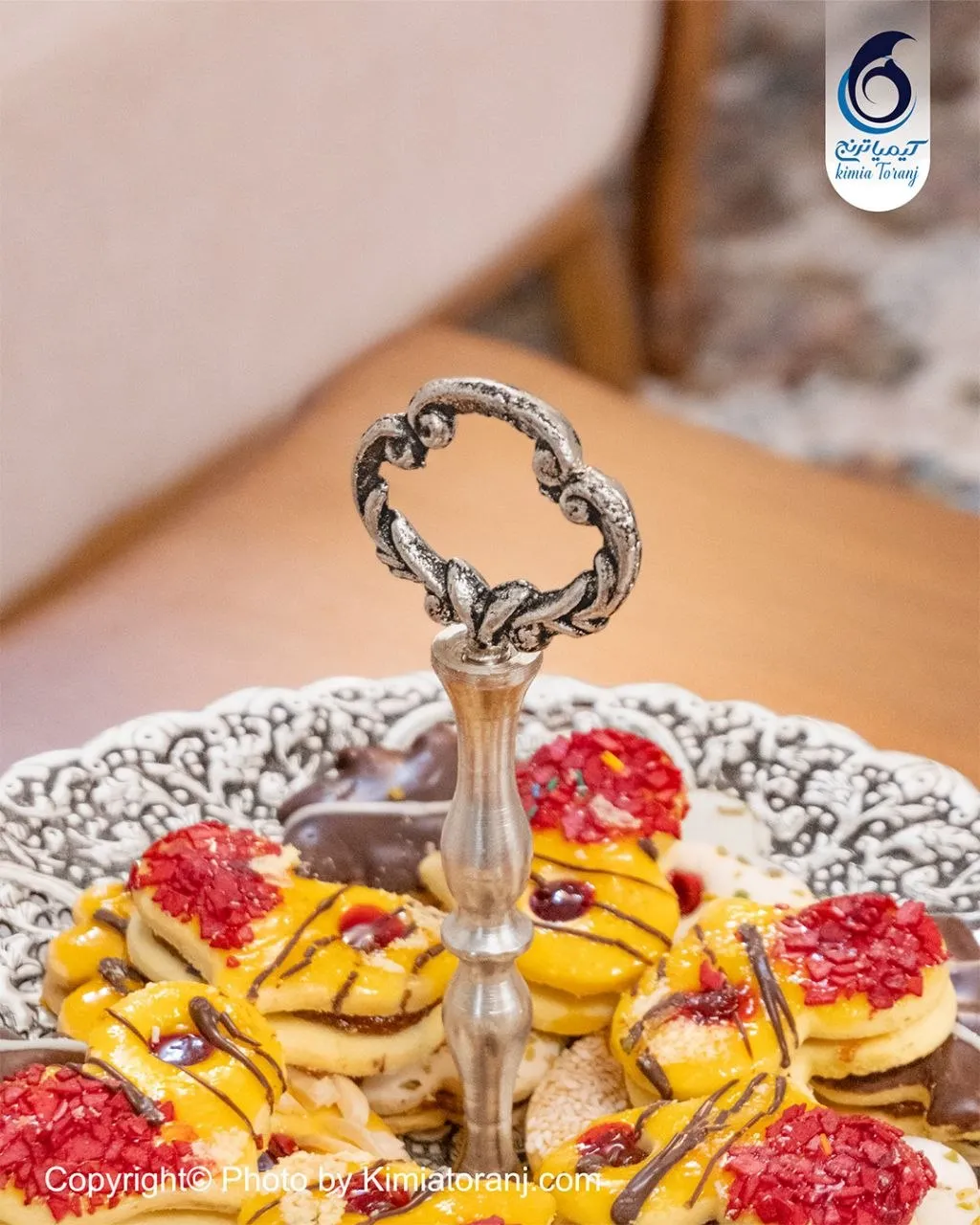 شیرینی خوری شبه نقره قلم گل و مرغ