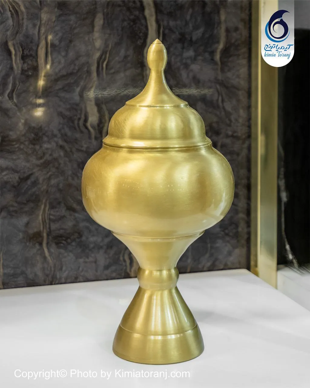 شکلات خوری تک‌پایه برنجی ضخیم