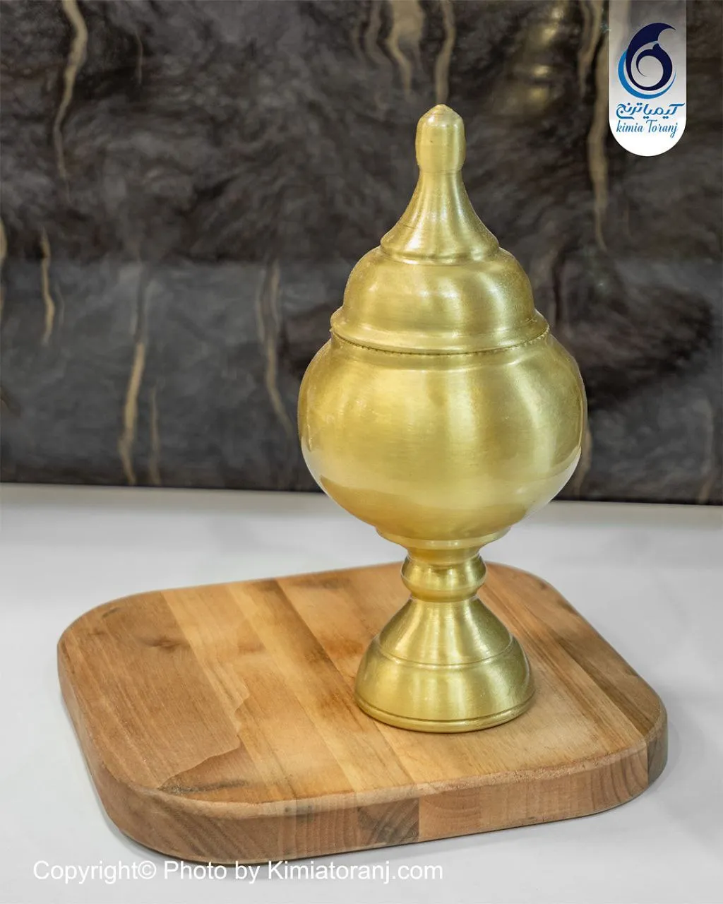 شکلات خوری تک‌پایه برنجی ضخیم