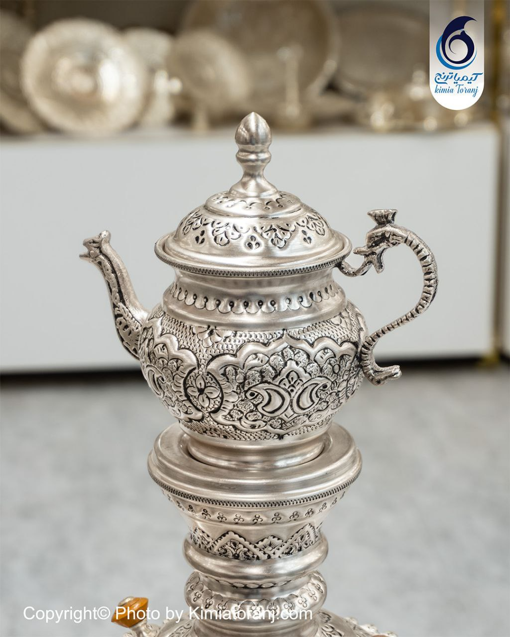 سماور شبه نقره قلم اسلیمی